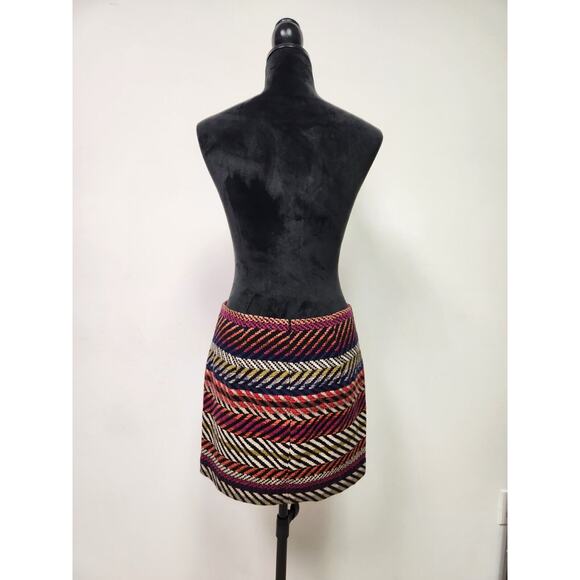 Trina Turk Red & Black Stripe Rico Striped Mini Skirt Multicolor Size 4 - Picture 4 of 9